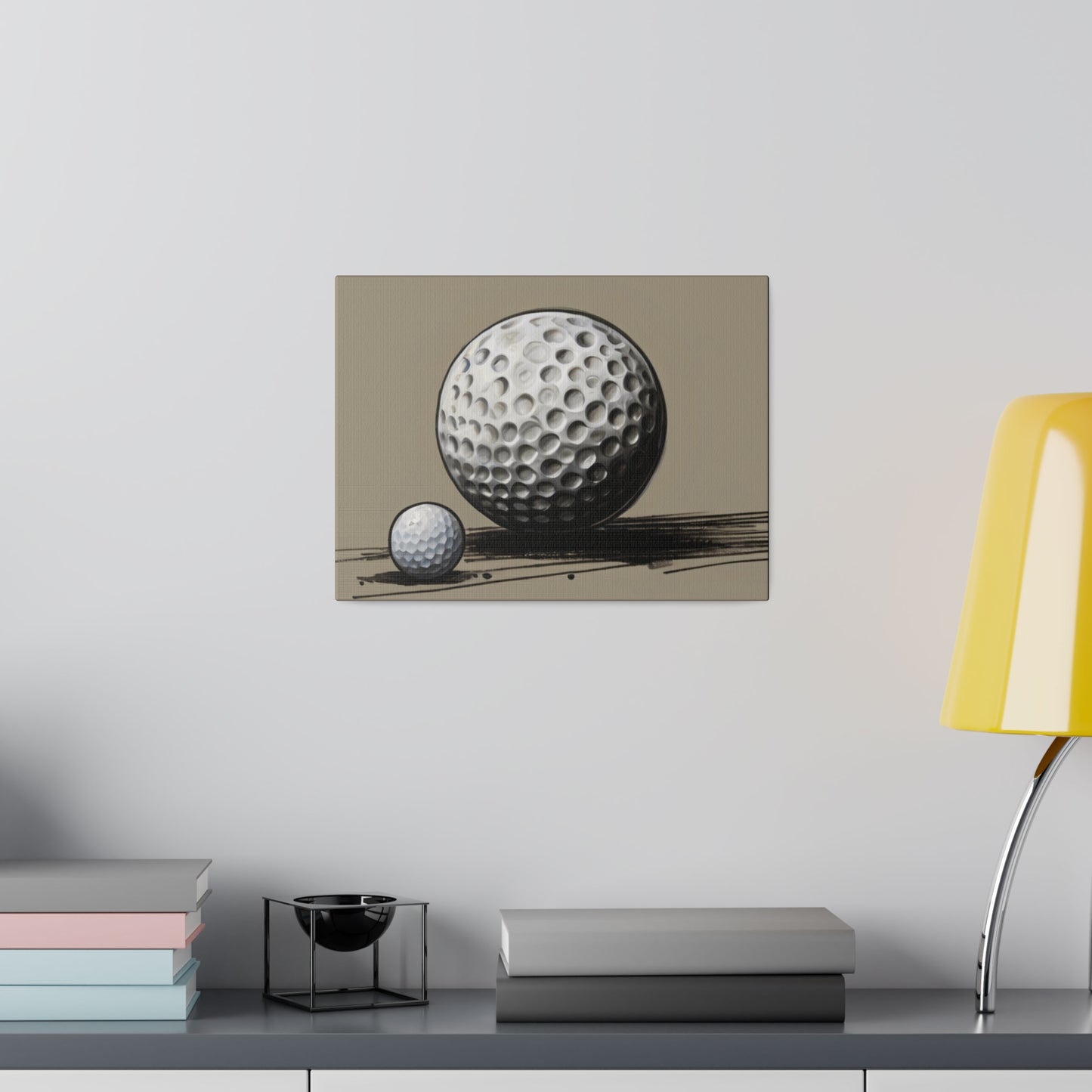 Little and Large Golf Ball - Matte Canvas, Stretched, 0.75"