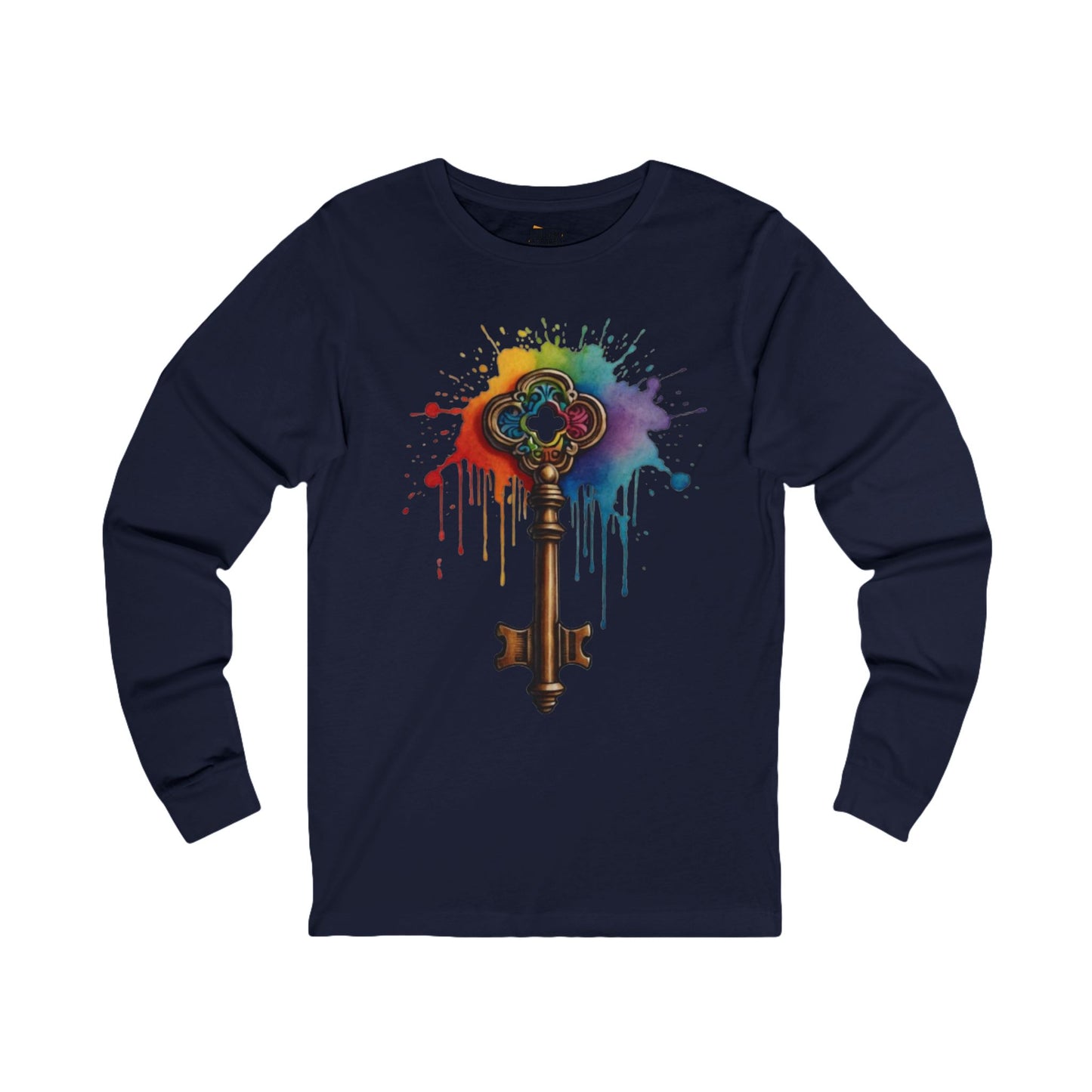 Colourful Messy Skeleton Key - Unisex Long Sleeve Tee