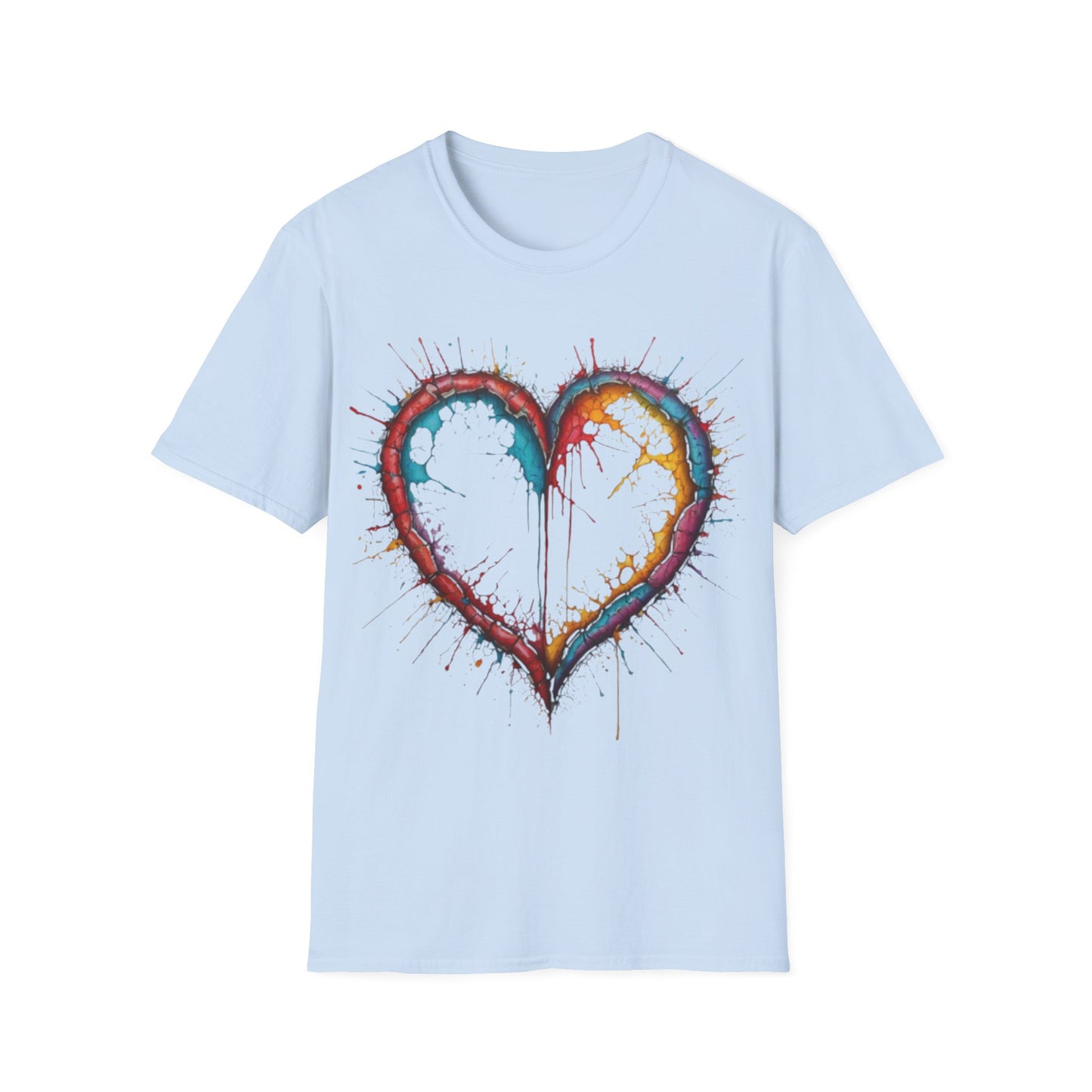 Hollow Colourful Messy Love Heart - Unisex T-Shirt