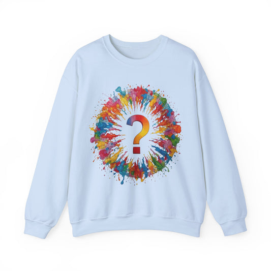 Colourful Messy Question Mark - Unisex Crewneck Sweatshirt