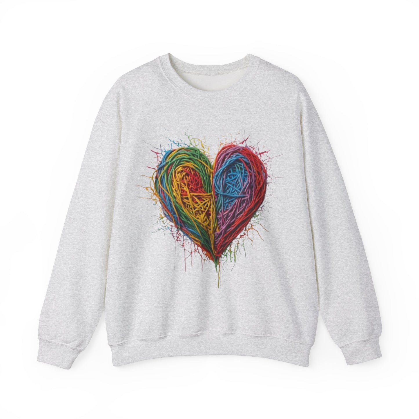 Multicoloured Scoubidou Love Heart - Unisex Crewneck Sweatshirt