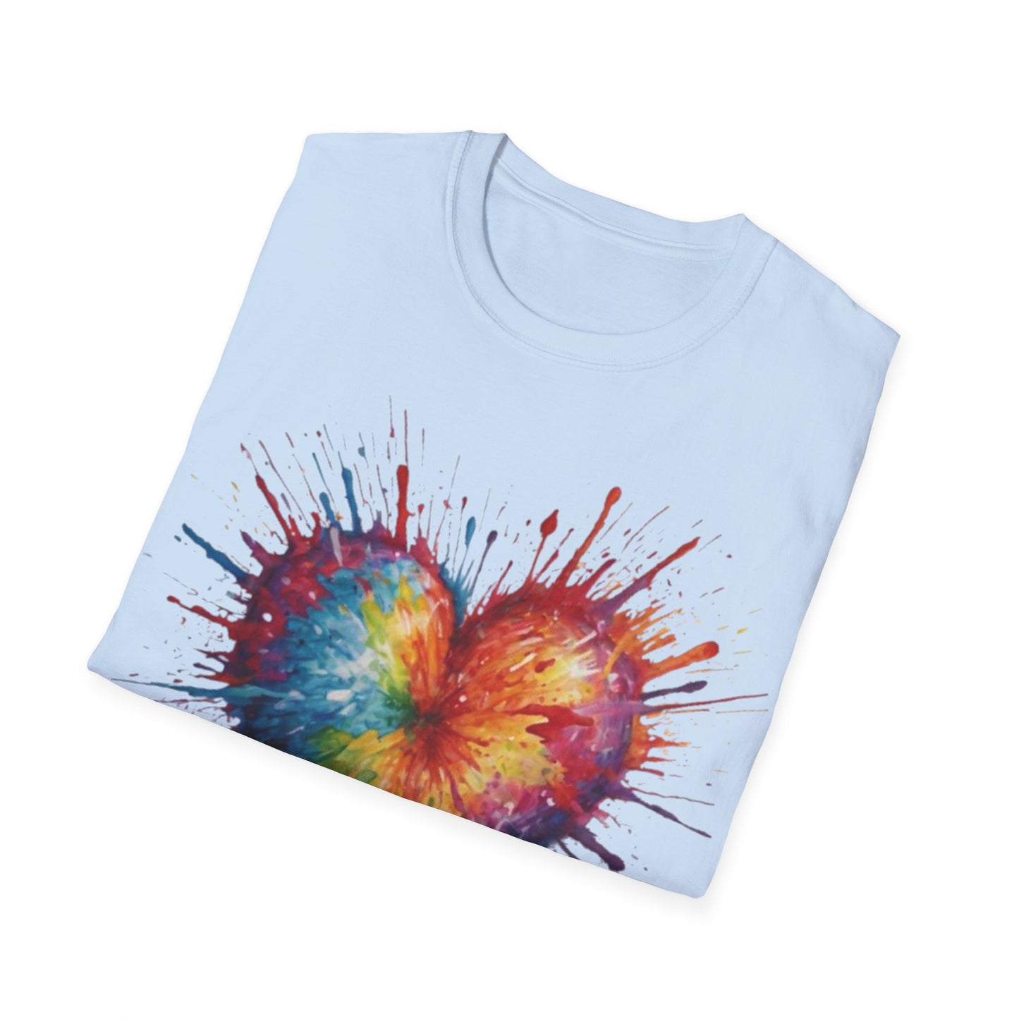 Colourful Messy Exploding Love Heart - Unisex T-Shirt