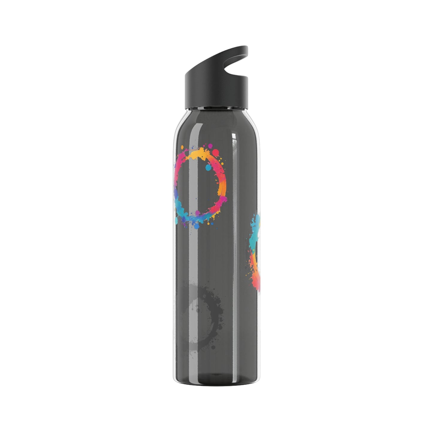 Colourful Circles Paint Art - Sky Water Bottle