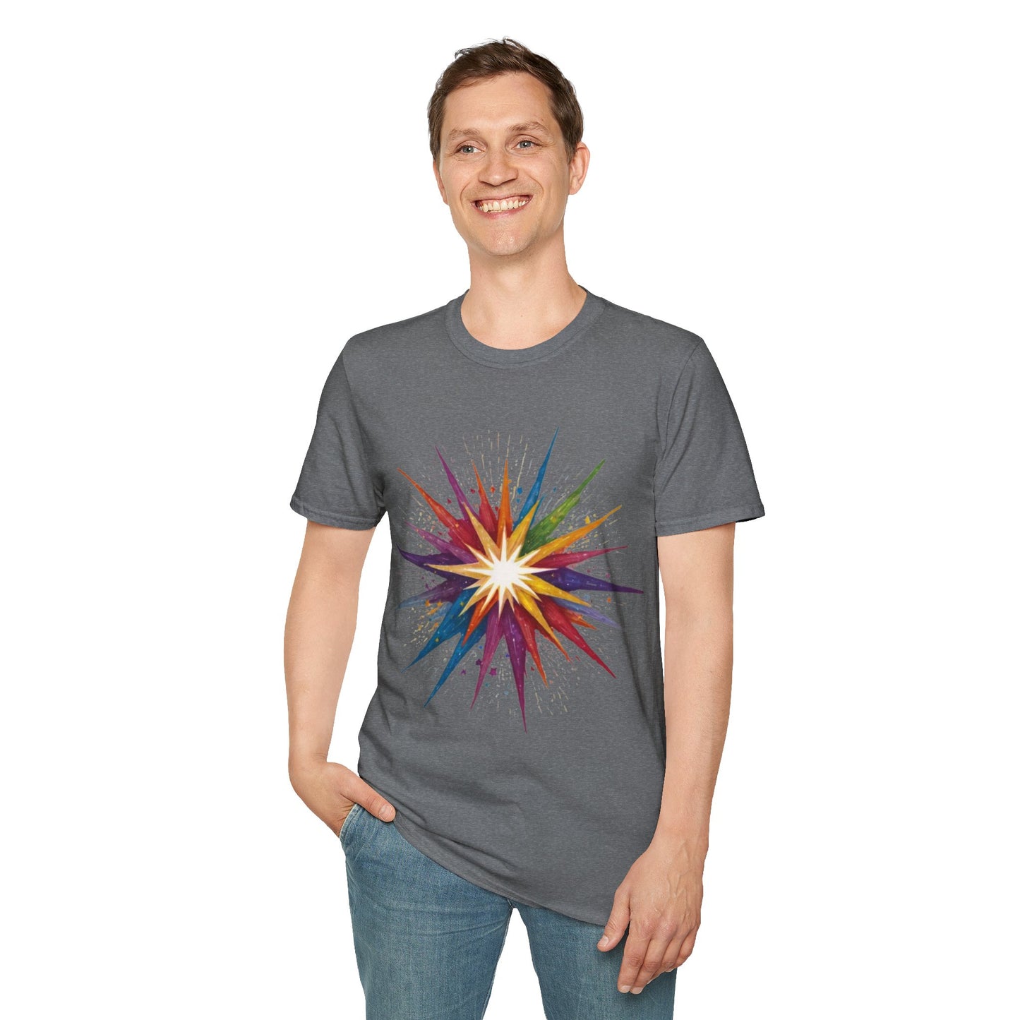 Colourful Exploding Star - Unisex T-Shirt