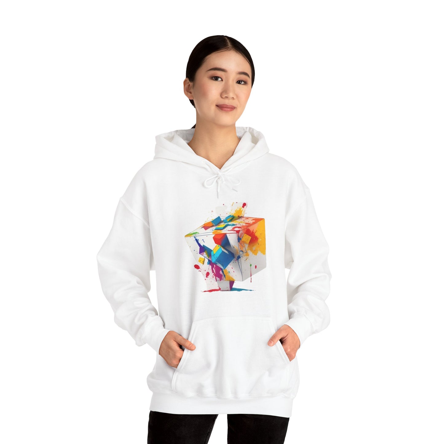 Colourful 3D Cube - Unisex Hooded Sweatshirt