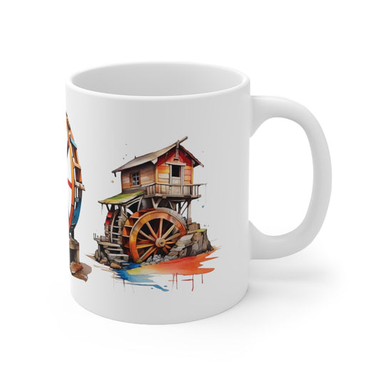 Colourful Waterwheel's Mug - Ceramic Coffee Mug 11oz