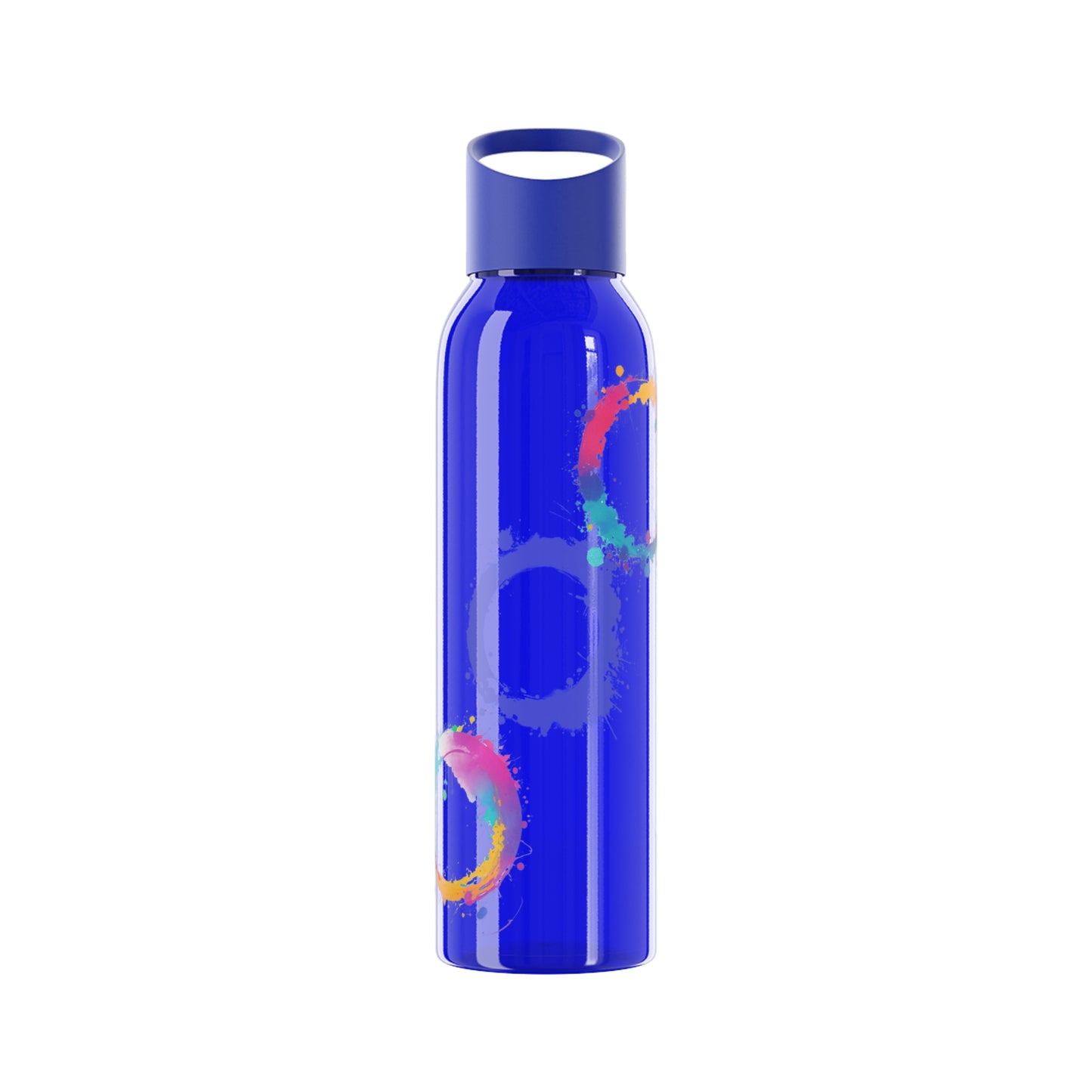 Colourful Circles Paint Art - Sky Water Bottle