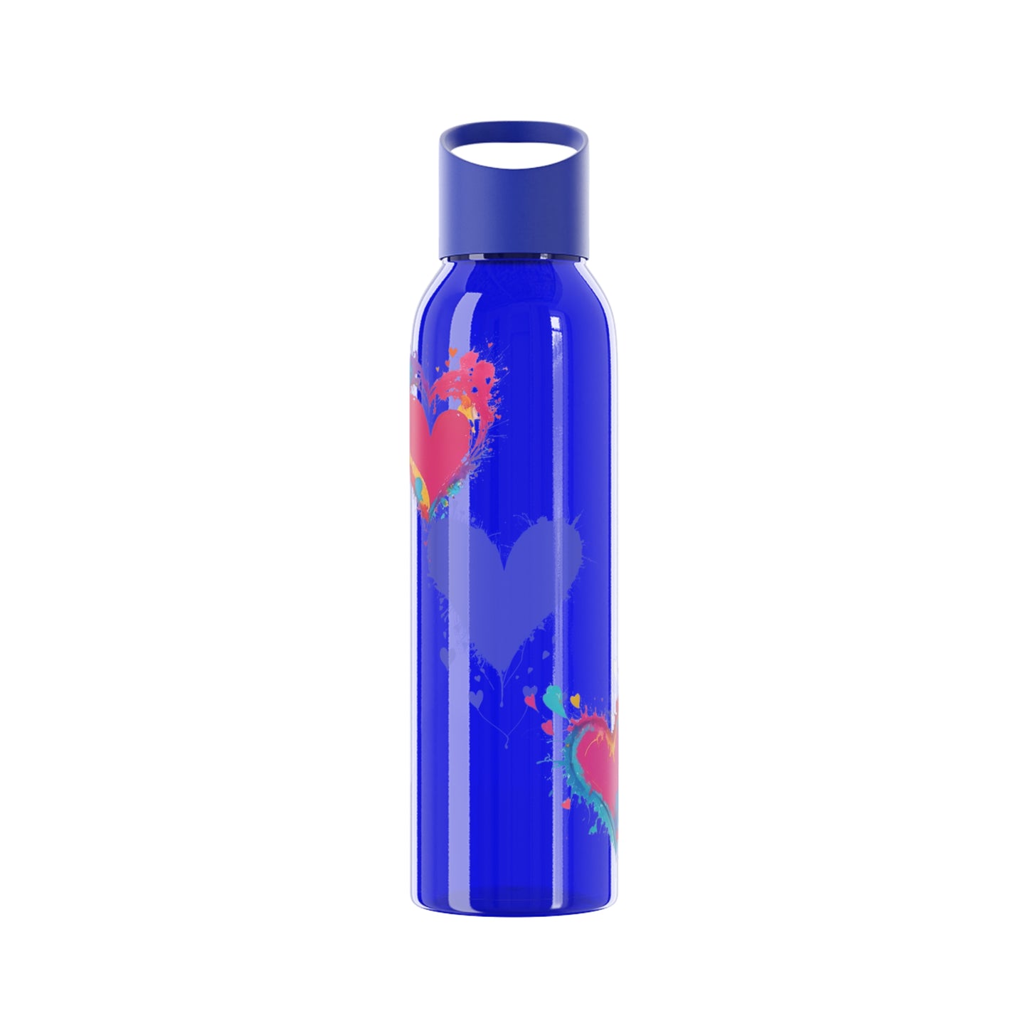 Colourful Love Hearts - Sky Water Bottle