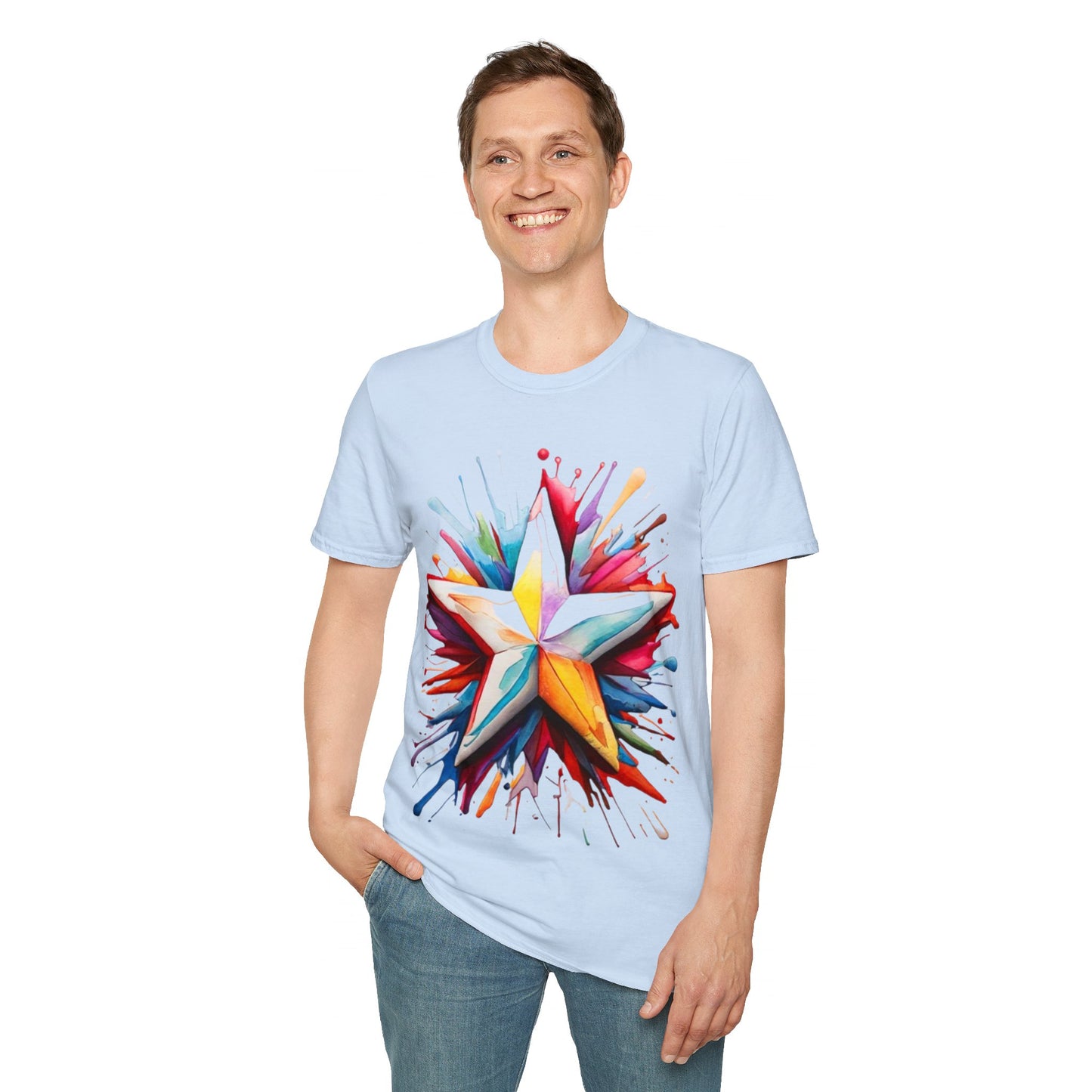 Messy Colourful Star - Unisex T-Shirt