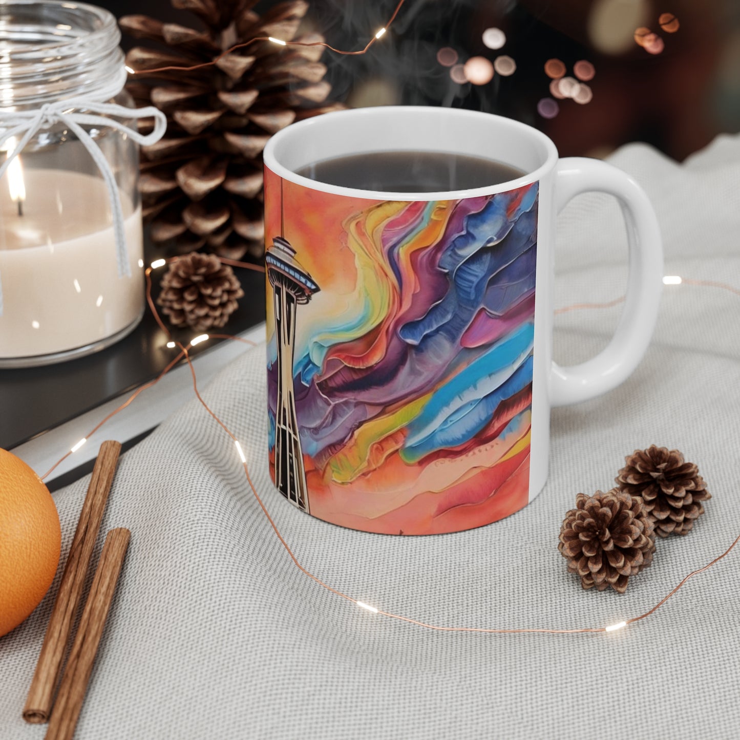 Space Needle (Seattle USA) Artwork Mug - Ceramic Coffee Mug 11oz