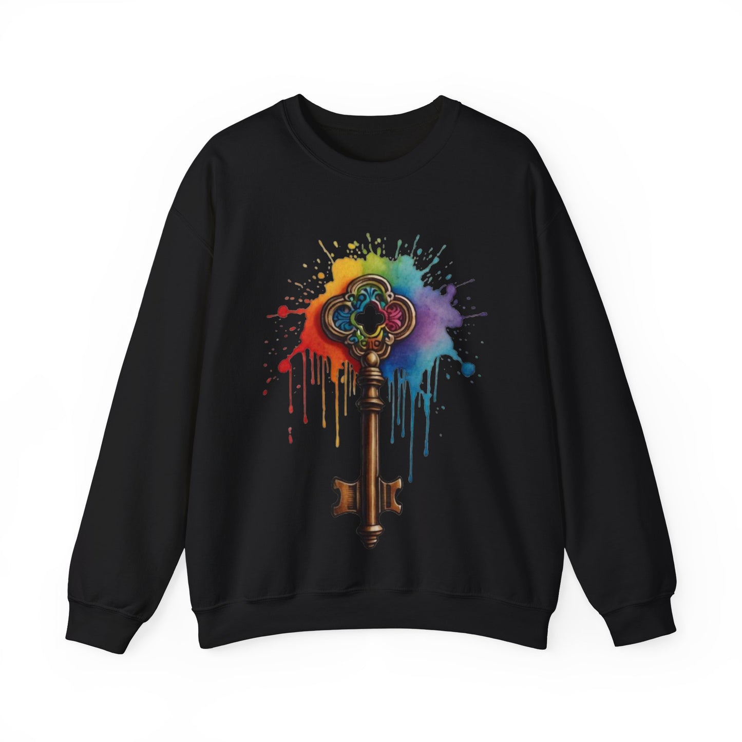 Colourful Messy Skeleton Key - Unisex Crewneck Sweatshirt