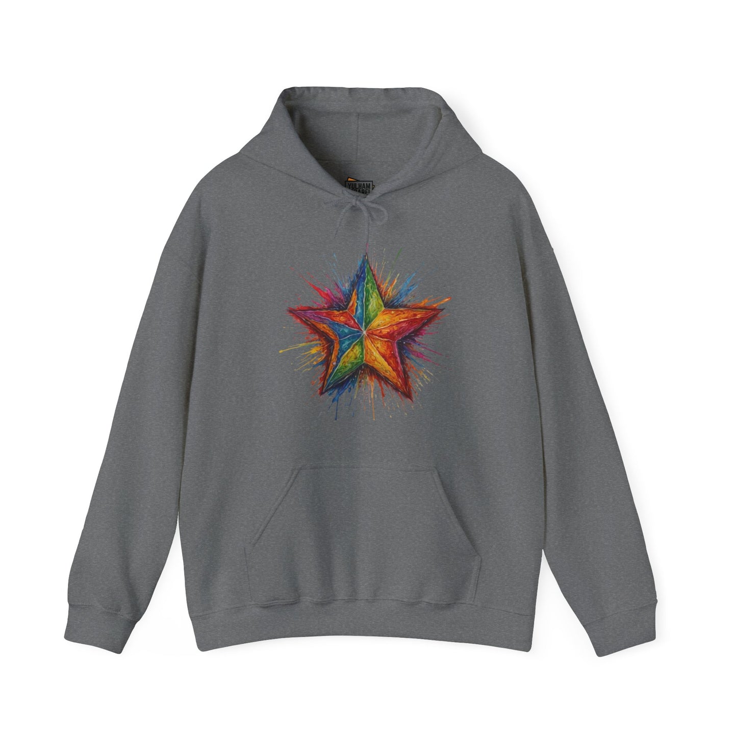 Burning Multicoloured Star - Unisex Hooded Sweatshirt