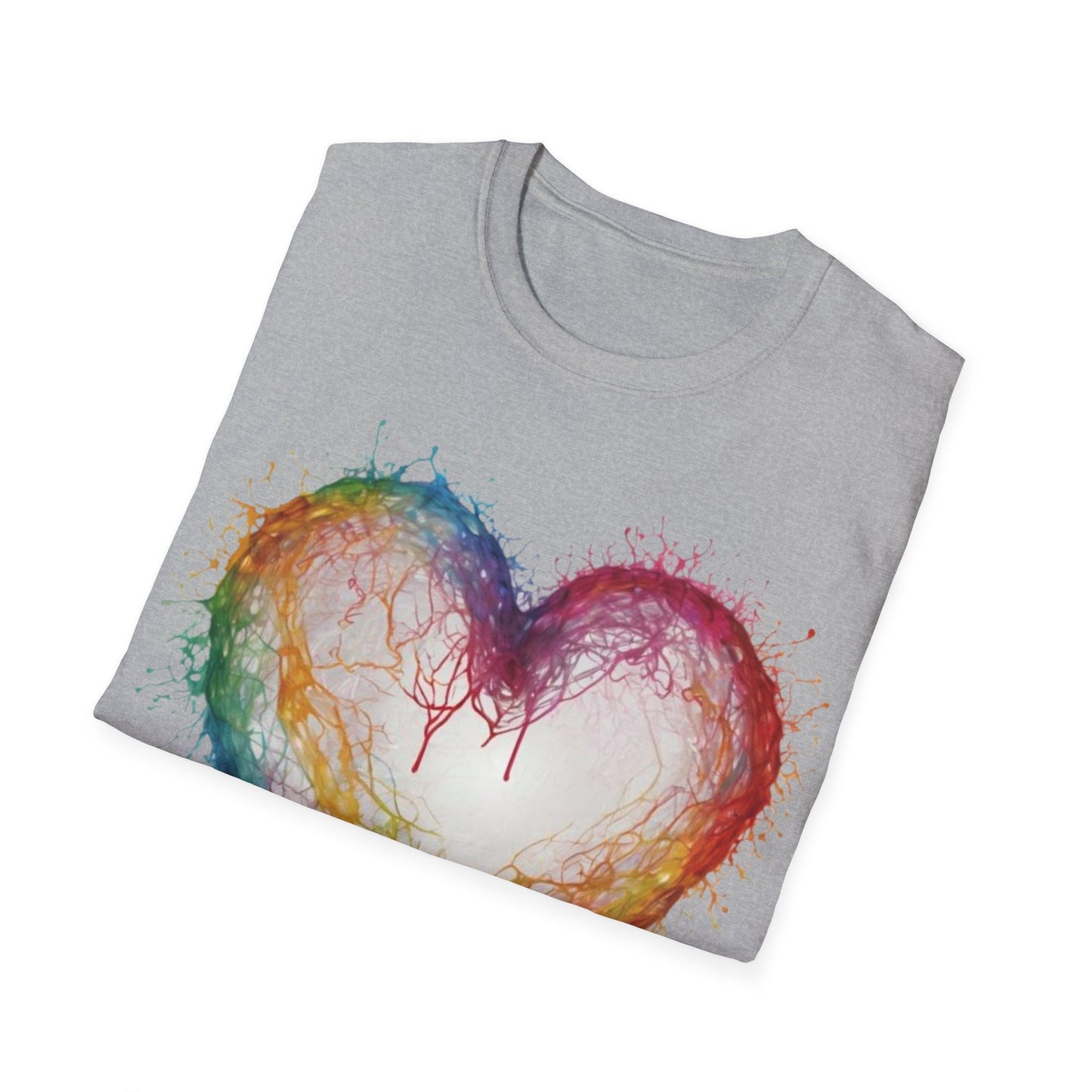 Transparent Colourful Love Heart - Unisex T-Shirt