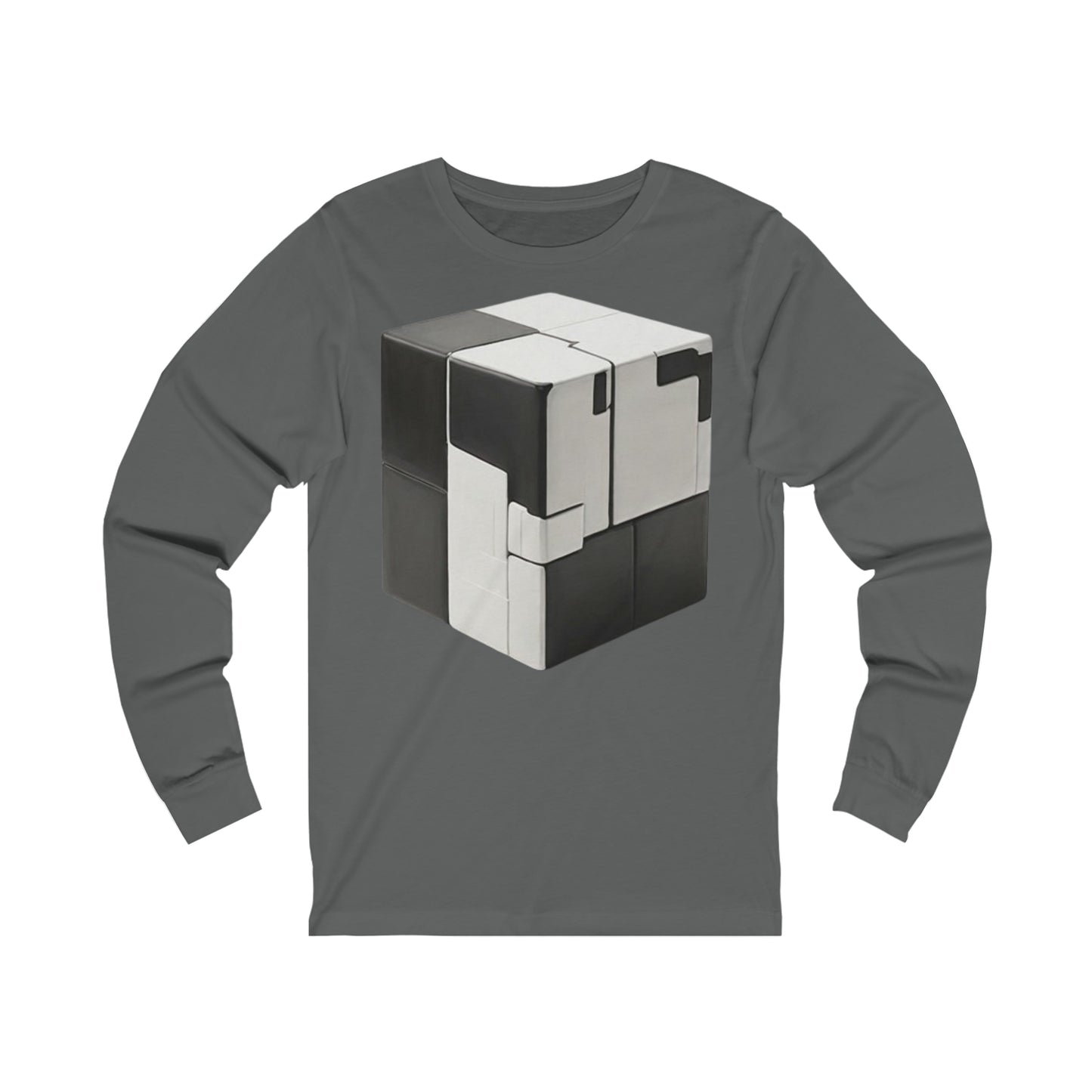 Black and White Cube - Unisex Long Sleeve T-Shirt