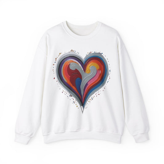 Colourful Grey Love Heart - Unisex Crewneck Sweatshirt