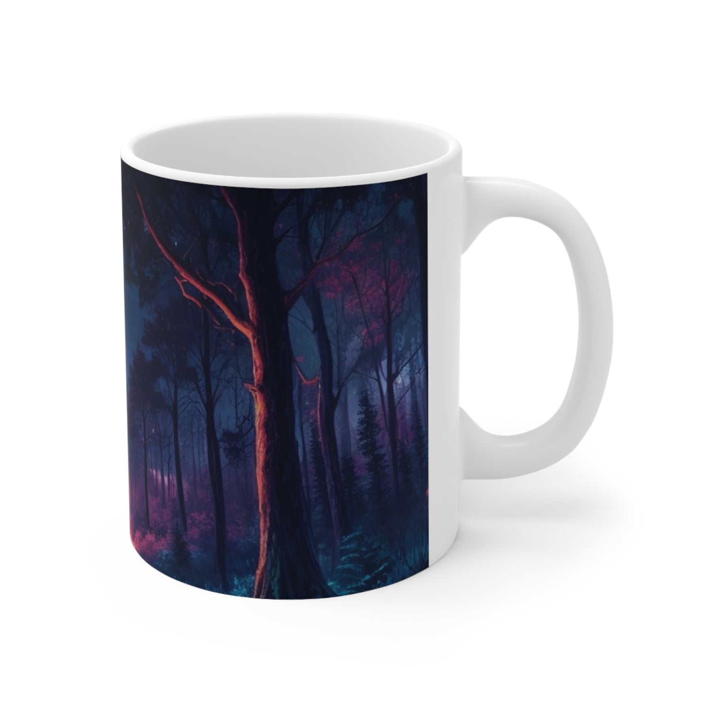 Lightning Bolts in Forest Mug - Ceramic Coffee Mug 11oz