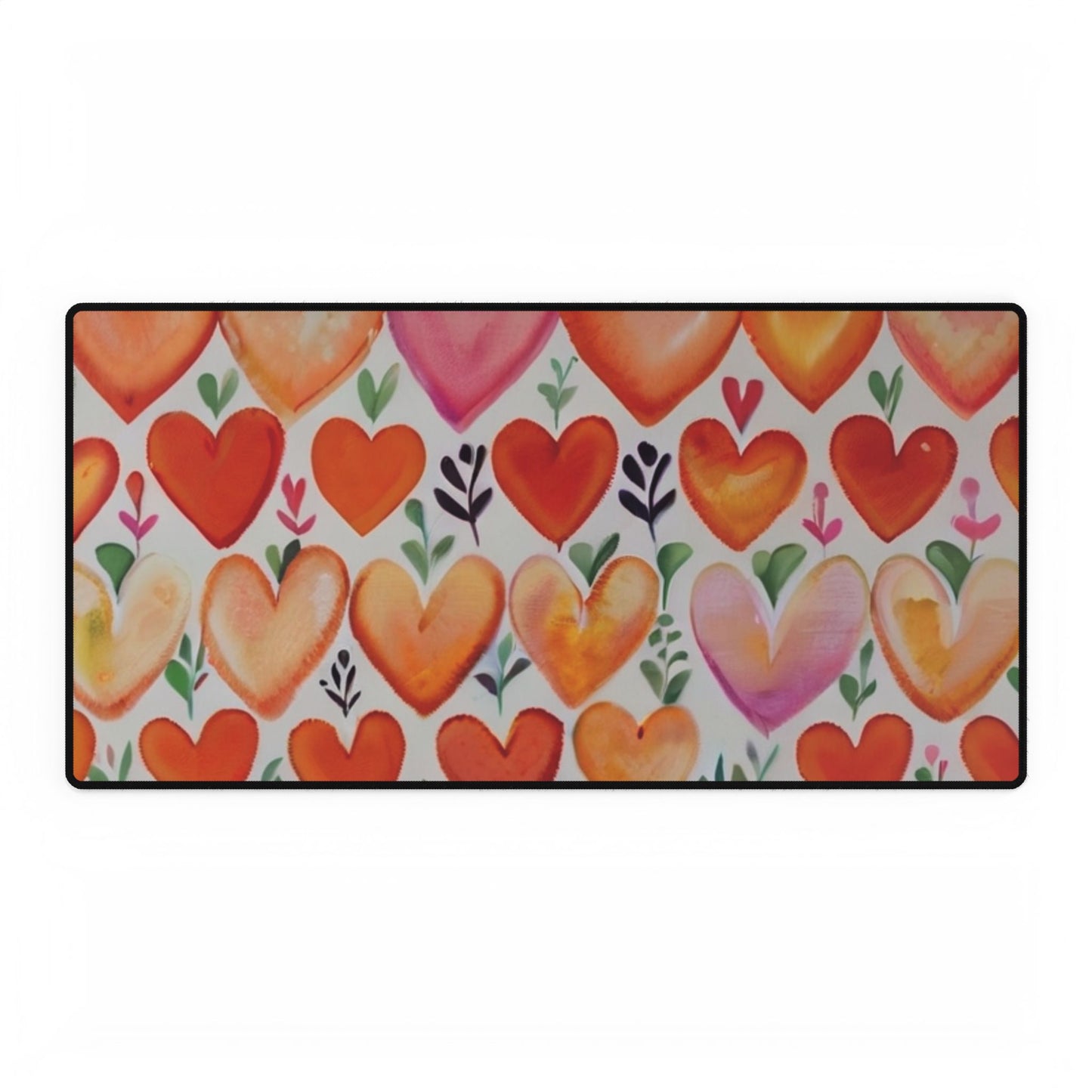 Peachy Love Hearts - Desk Mat