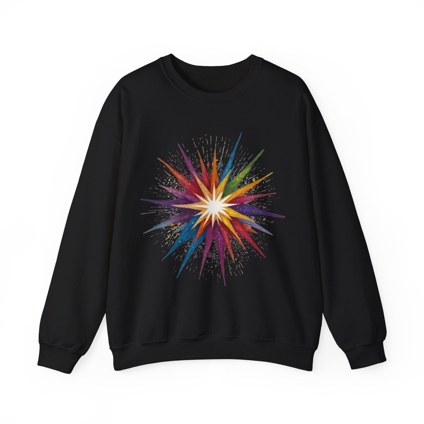 Colourful Exploding Star - Unisex Crewneck Sweatshirt