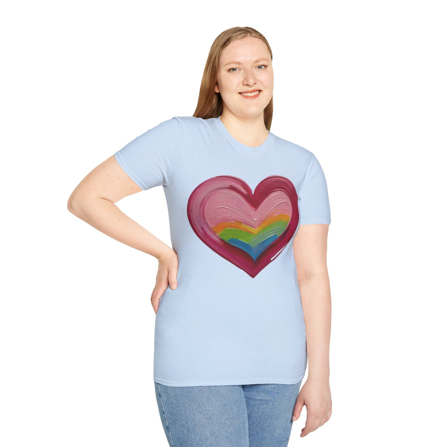 Pink Painted Love Heart - Unisex T-Shirt