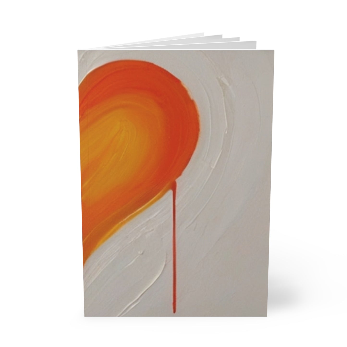 Dripping Orange Love Heart - Softcover Notebook, A5