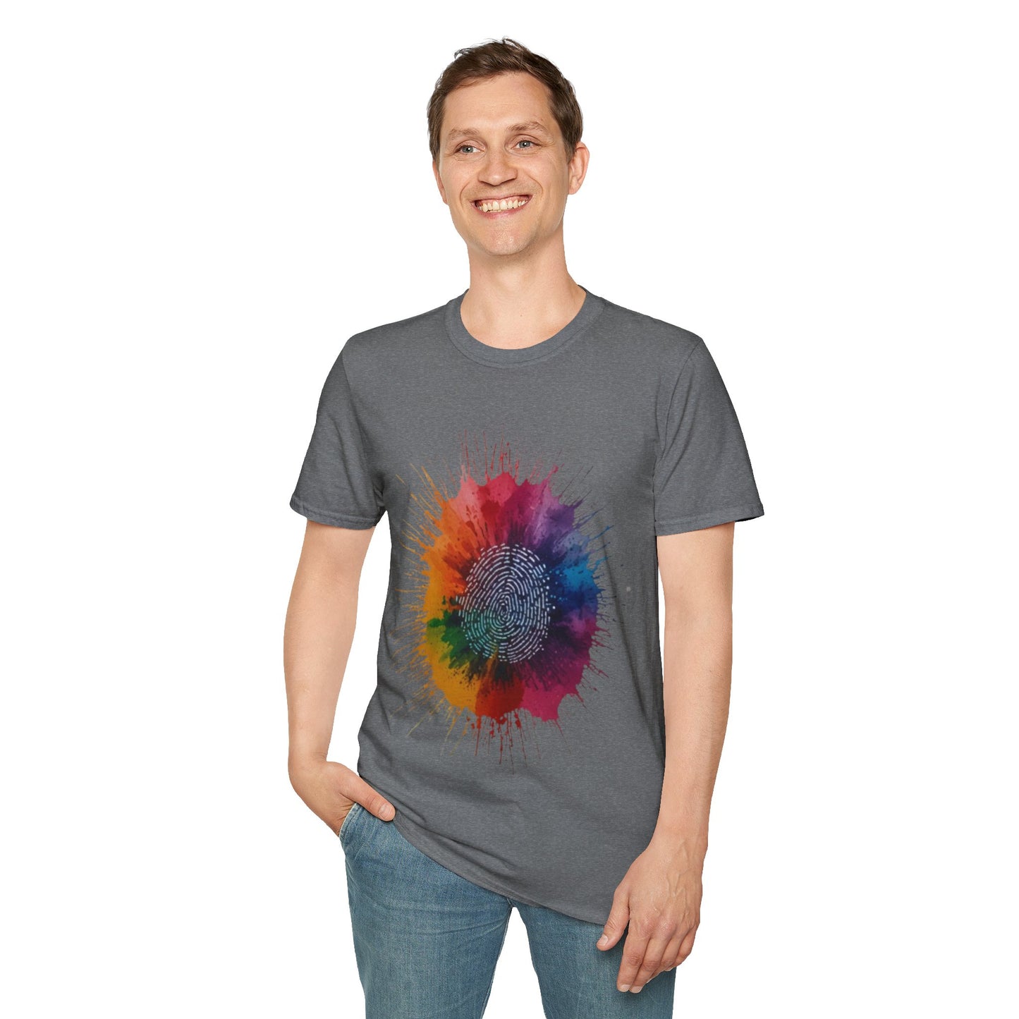 Colourful Messy Fingerprint - Unisex T-Shirt