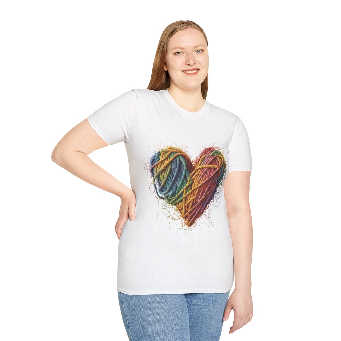 Multicoloured Ropes Love Heart - Unisex T-Shirt