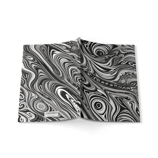 Messy Black and White Patterns - Softcover Notebook, A5