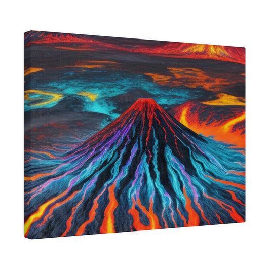 Colourful Overflowing Volcano - Matte Canvas, Stretched, 0.75"