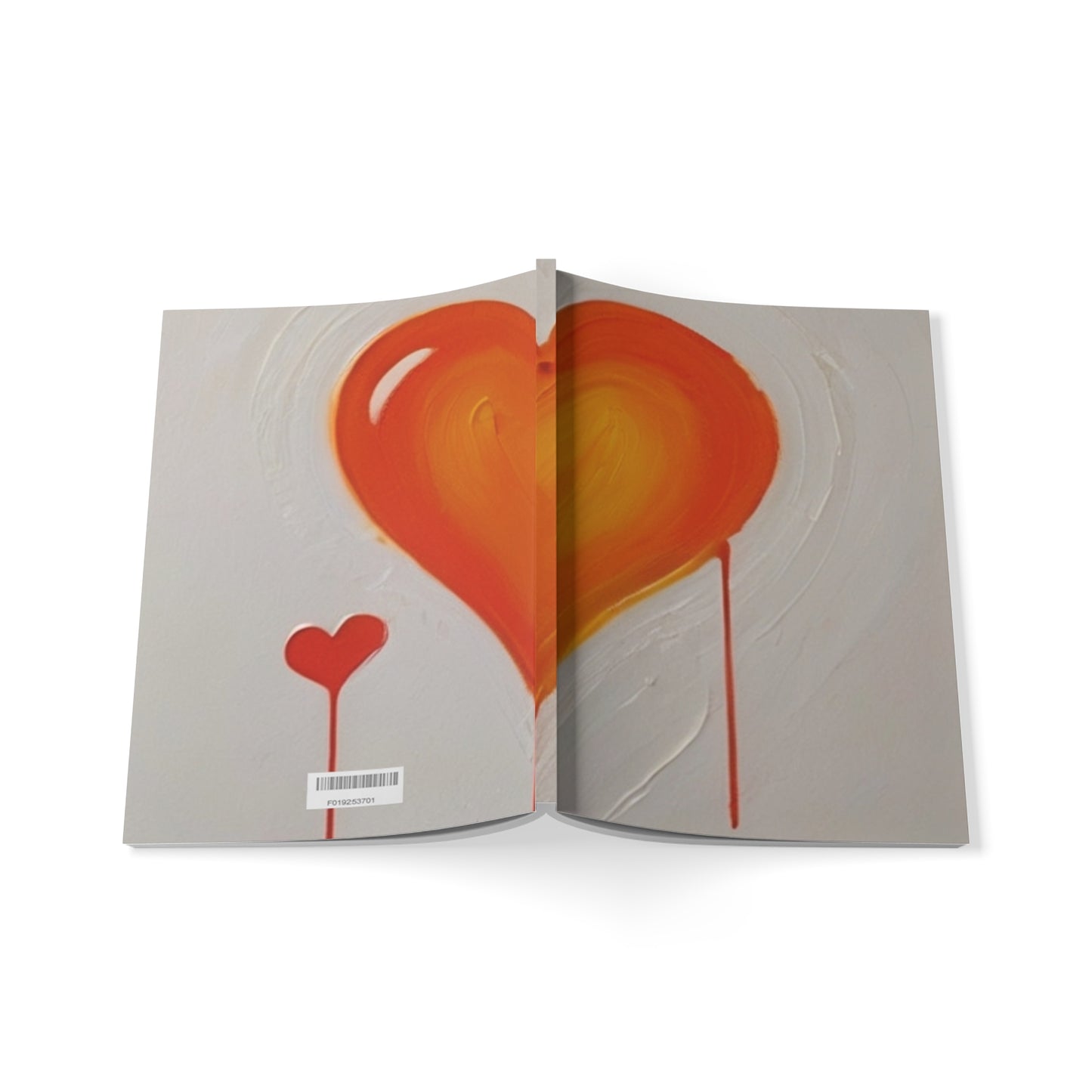 Dripping Orange Love Heart - Softcover Notebook, A5