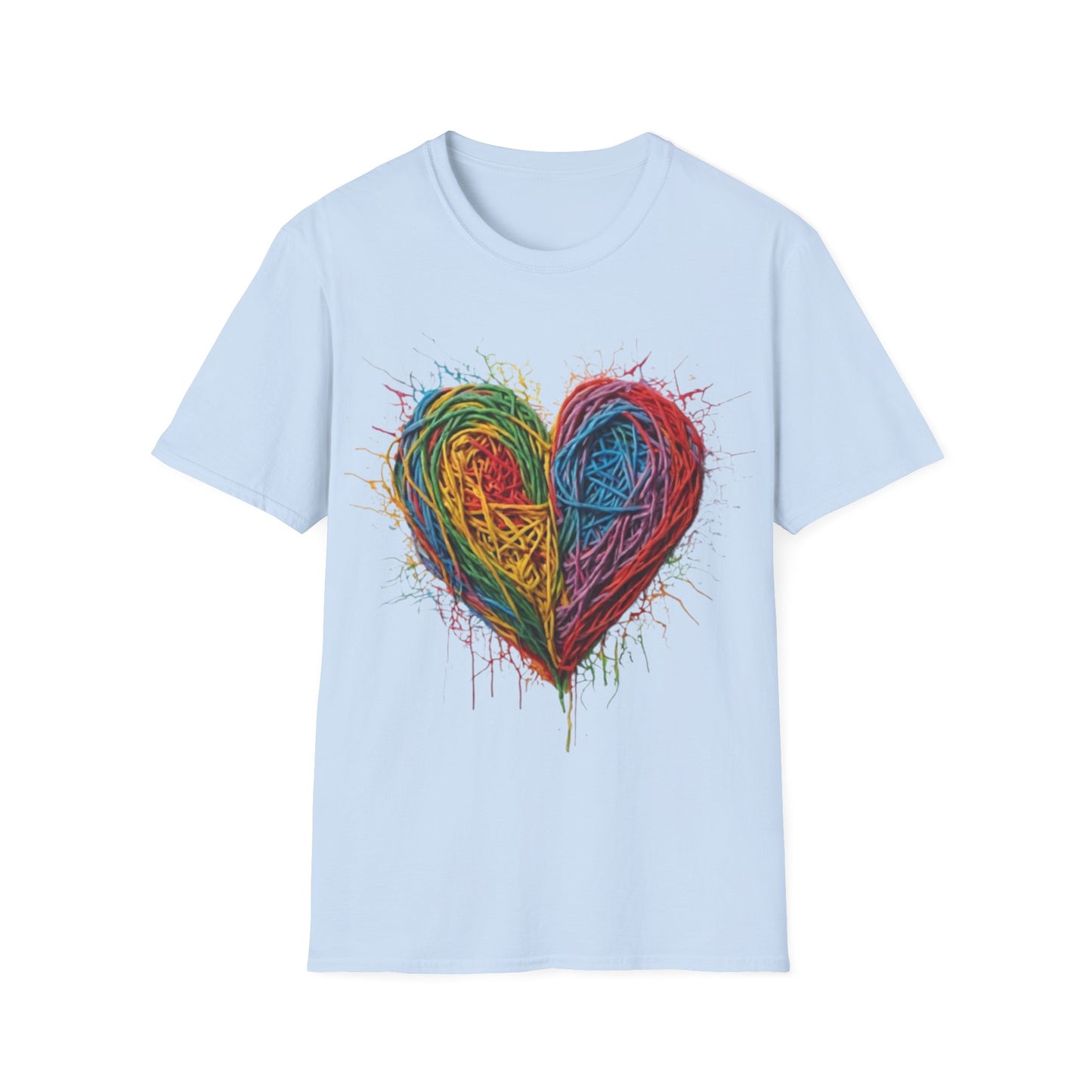 Multicoloured Scoubidou Heart - Unisex T-Shirt