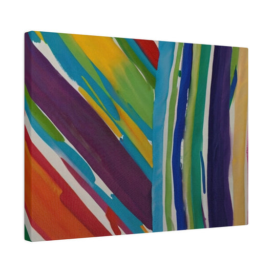 Colourful Messy Paint Lines Canvas - Matte Canvas, Stretched, 0.75"