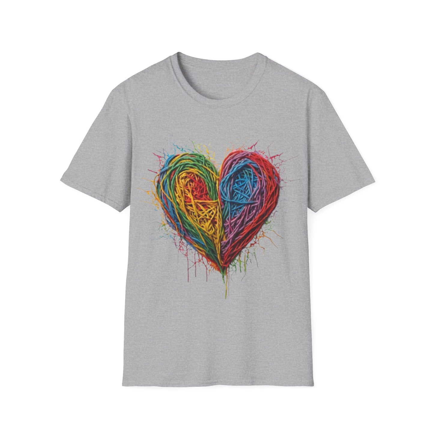 Multicoloured Scoubidou Heart - Unisex T-Shirt