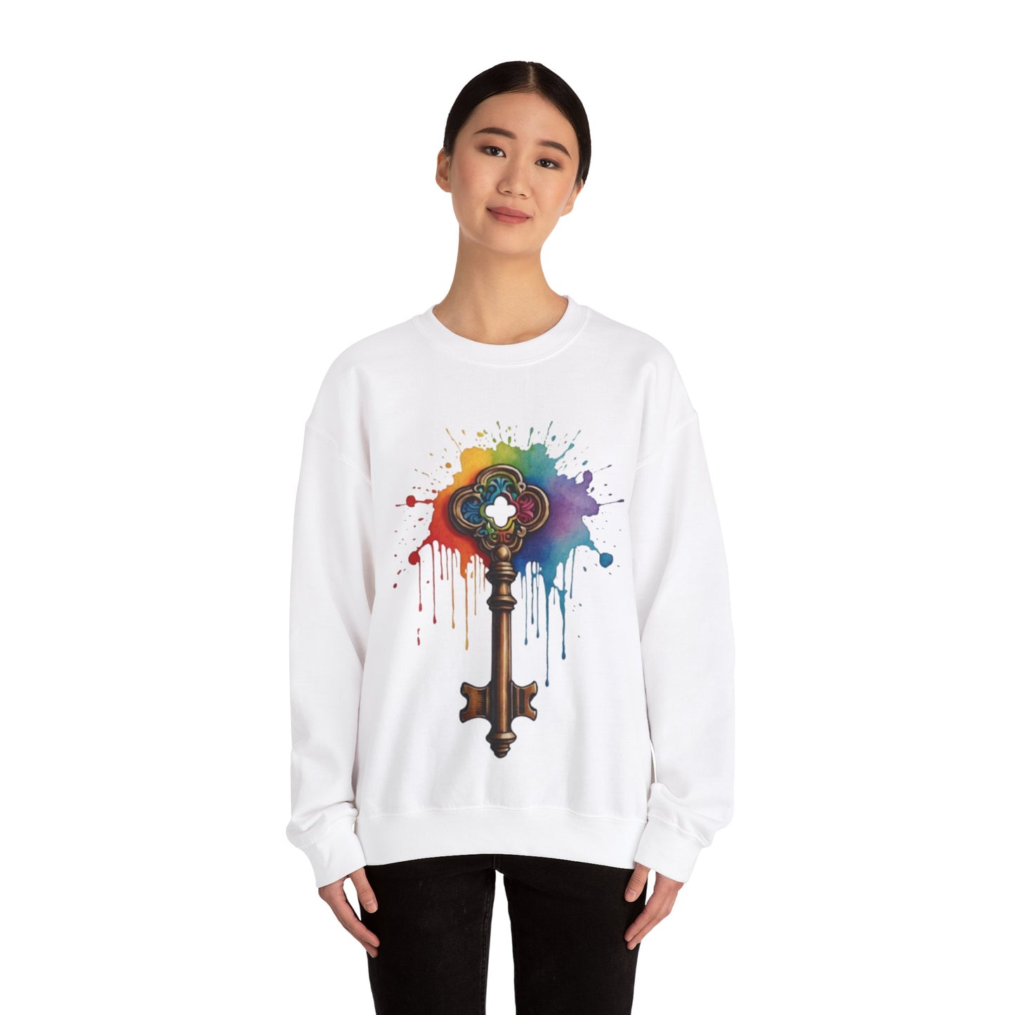 Colourful Messy Skeleton Key - Unisex Crewneck Sweatshirt