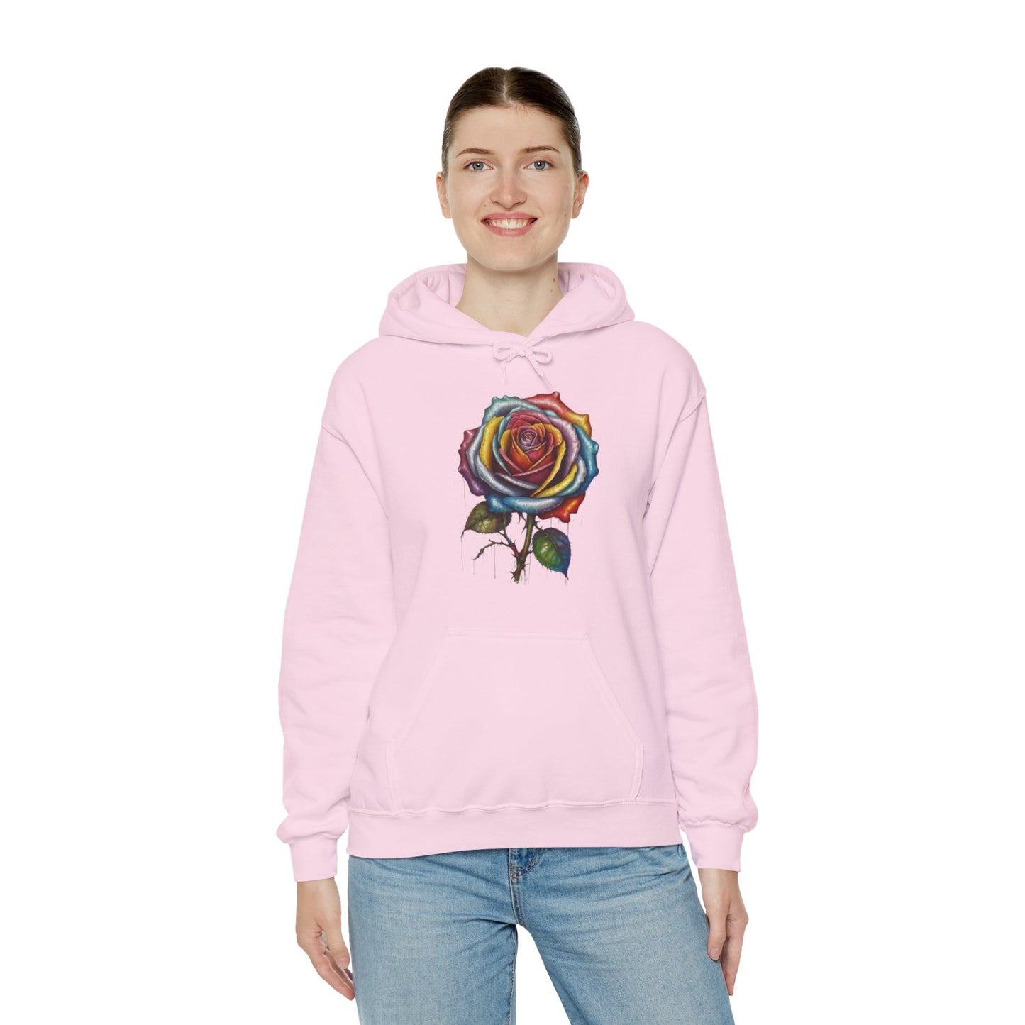 Messy Multicoloured Rose - Unisex Hooded Sweatshirt