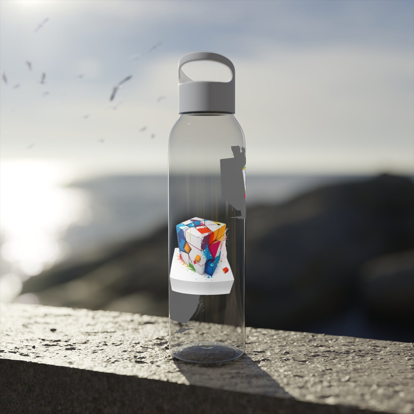 Colourful Cubes - Sky Water Bottle