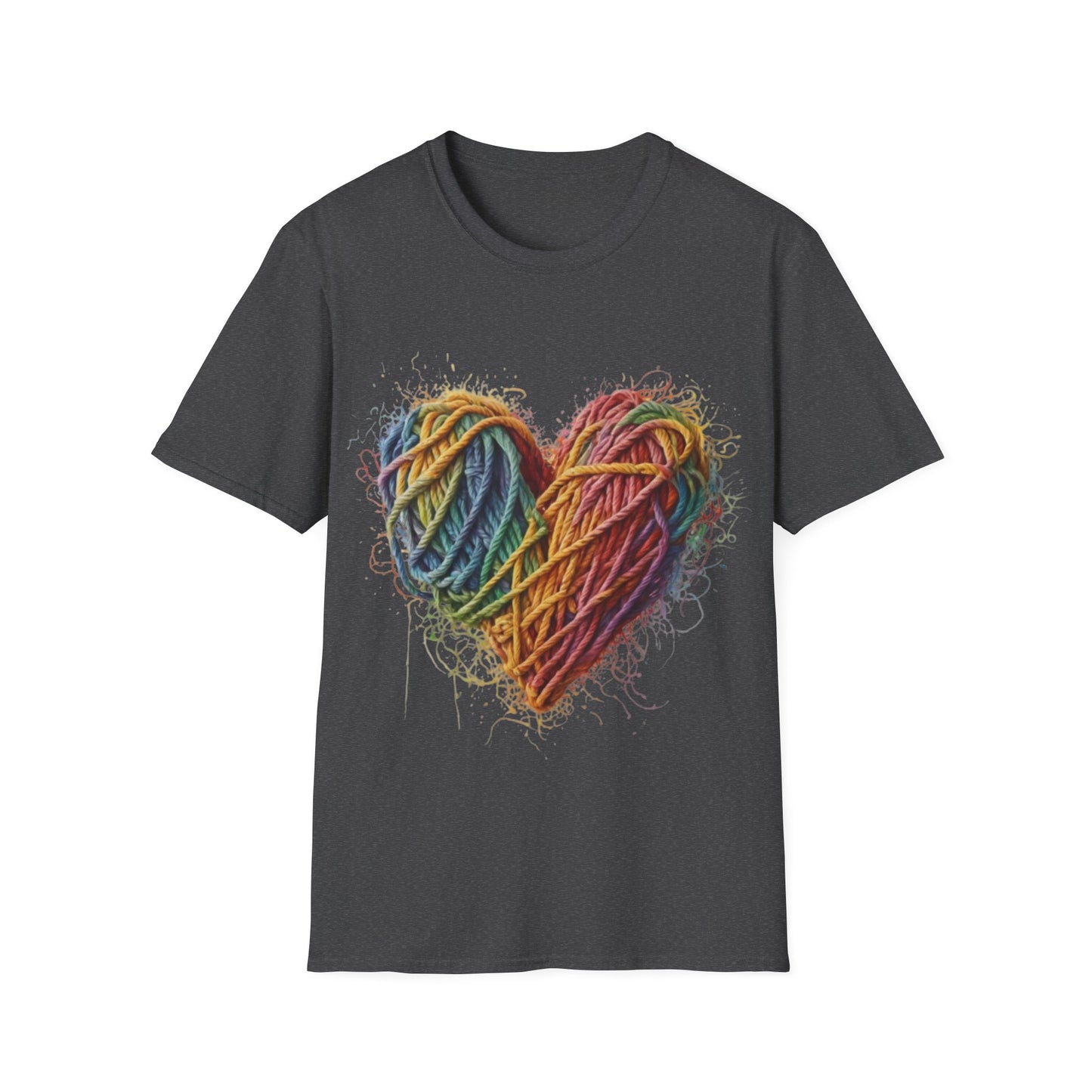 Multicoloured Ropes Love Heart - Unisex T-Shirt