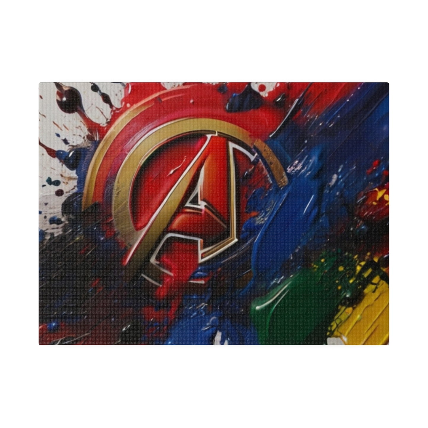 Messy Painted Avengers Logo Symbol - Matte Canvas, Stretched, 0.75"