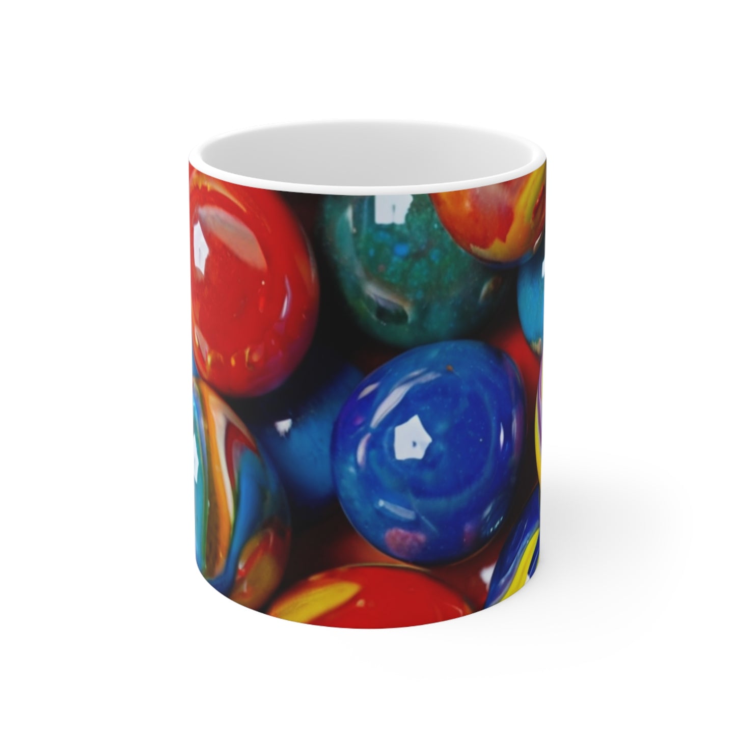 Colourful Painted Marbles Mug - Ceramic Coffee Mug 11oz