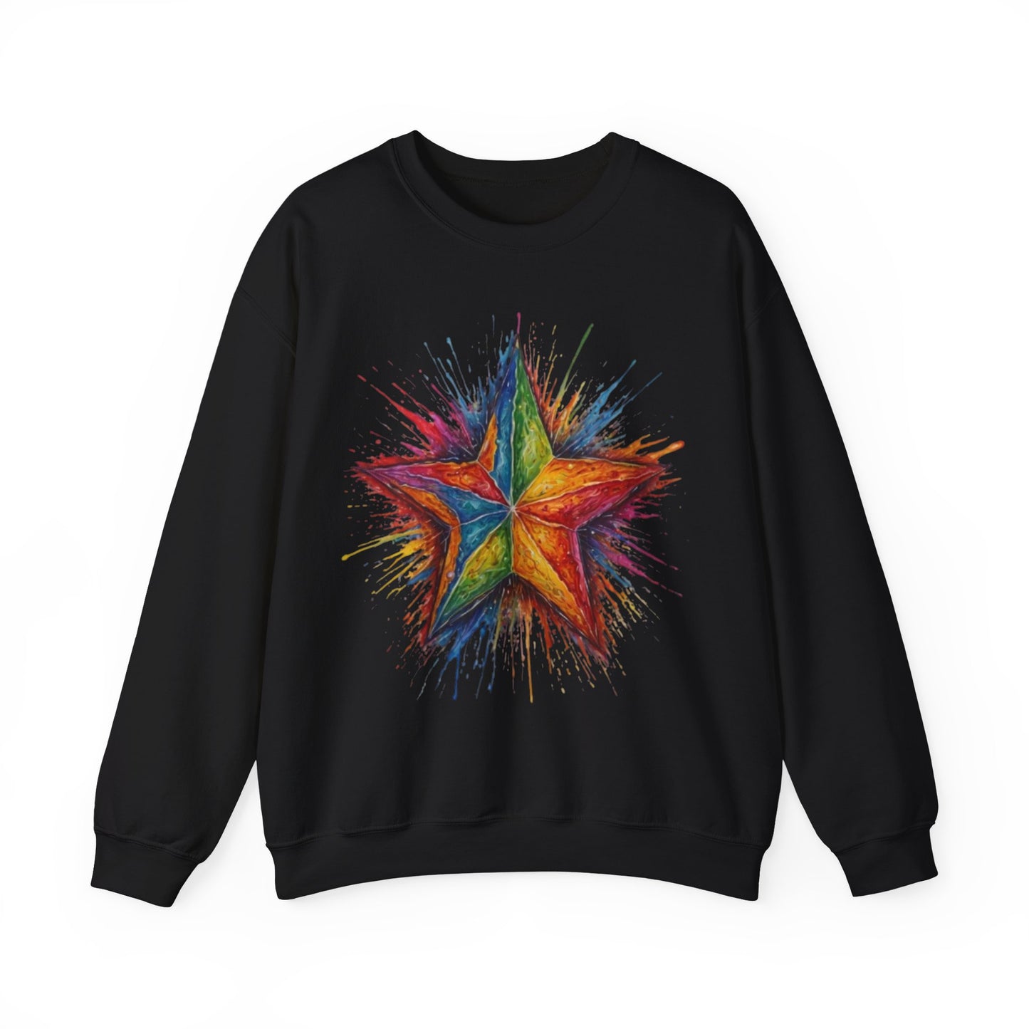 Burning Multicoloured Star - Unisex Crewneck Sweatshirt