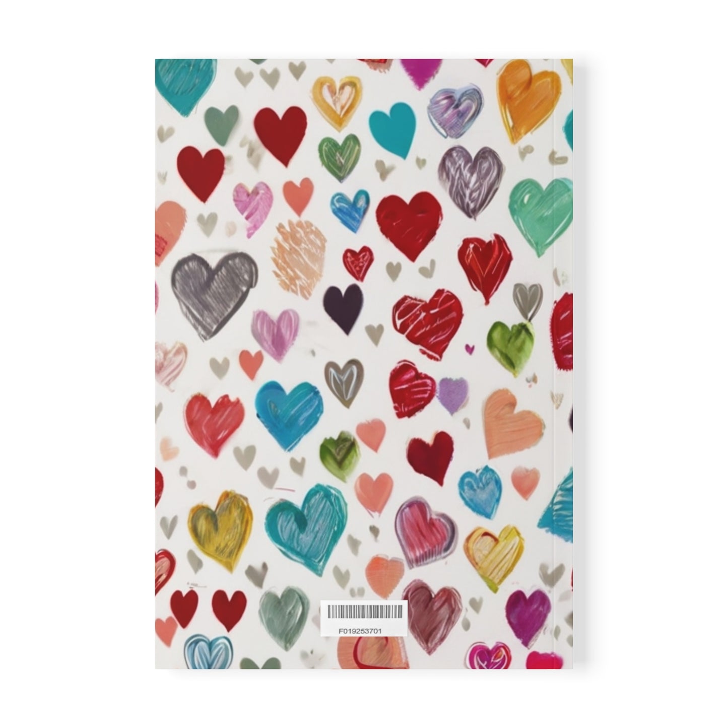 Colourful Sketched Small Love Hearts - Softcover Notebook, A5