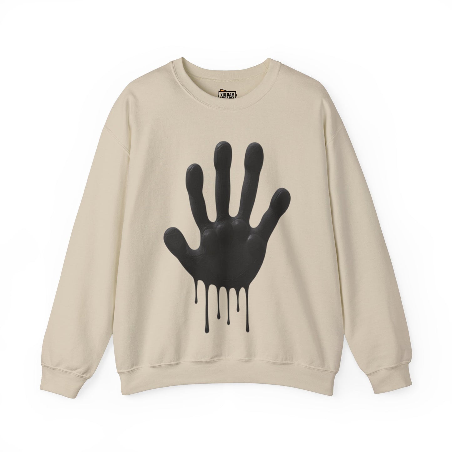 Black Hand Print - Unisex Crewneck Sweatshirt