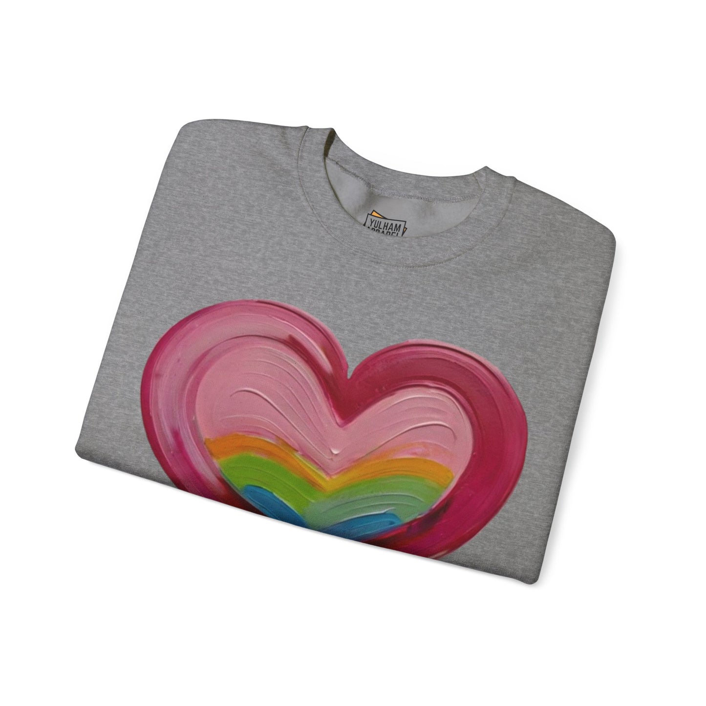 Pink Painted Love Heart - Unisex Crewneck Sweatshirt