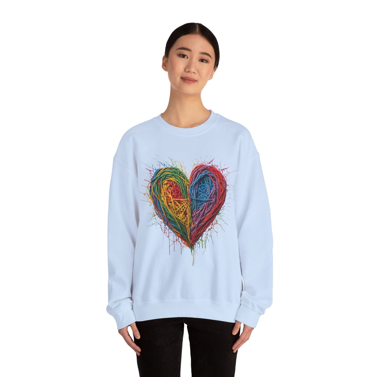 Multicoloured Scoubidou Love Heart - Unisex Crewneck Sweatshirt