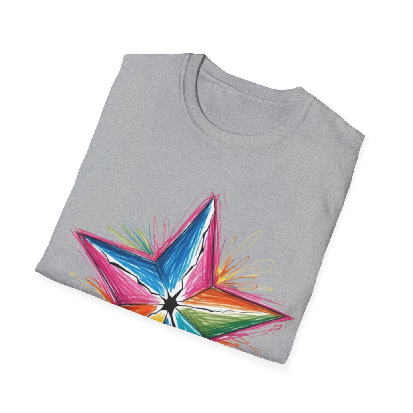 Vibrant Coloured Messy Star - Unisex T-Shirt