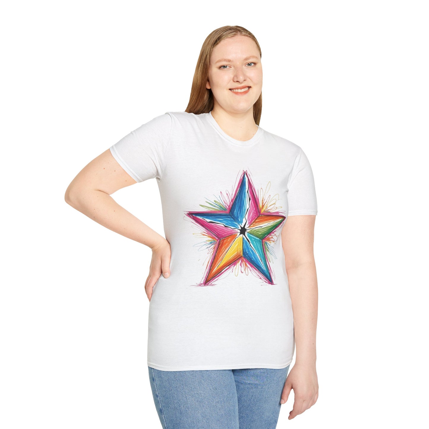 Vibrant Coloured Messy Star - Unisex T-Shirt