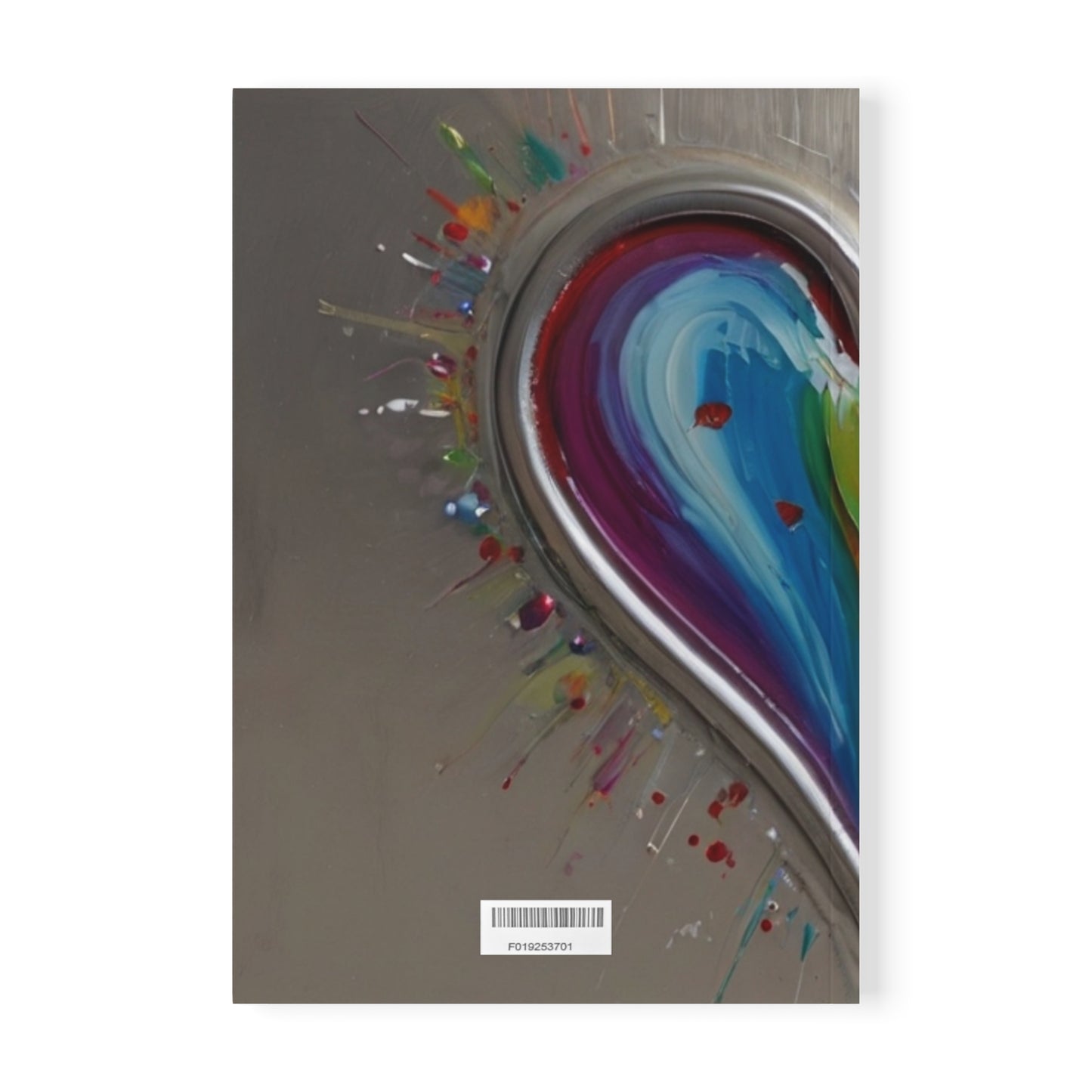 Colourful Silver framed Love Heart - Softcover Notebook, A5