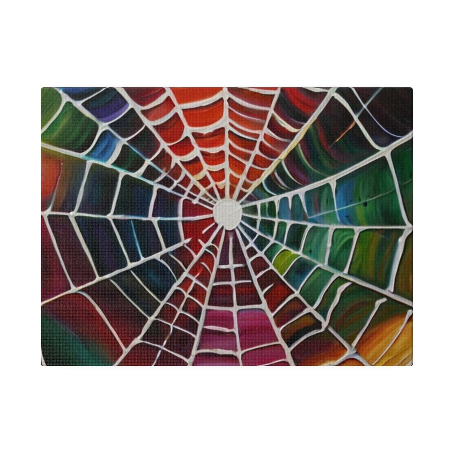 Colourful Spiderweb - Matte Canvas, Stretched, 0.75"