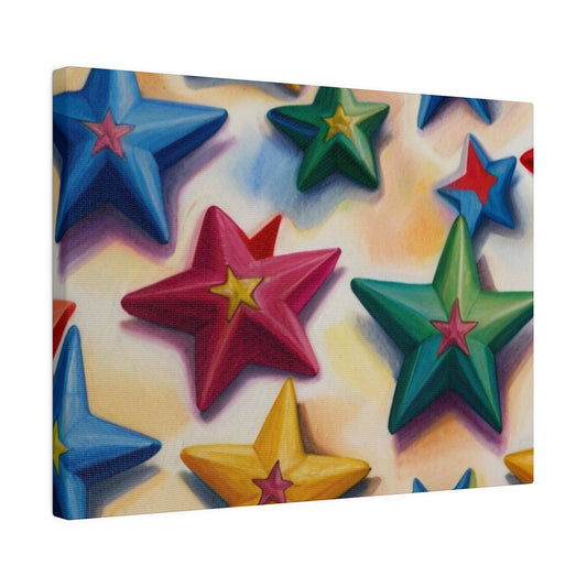 Sketch Style Stars Art - Matte Canvas, Stretched, 0.75"