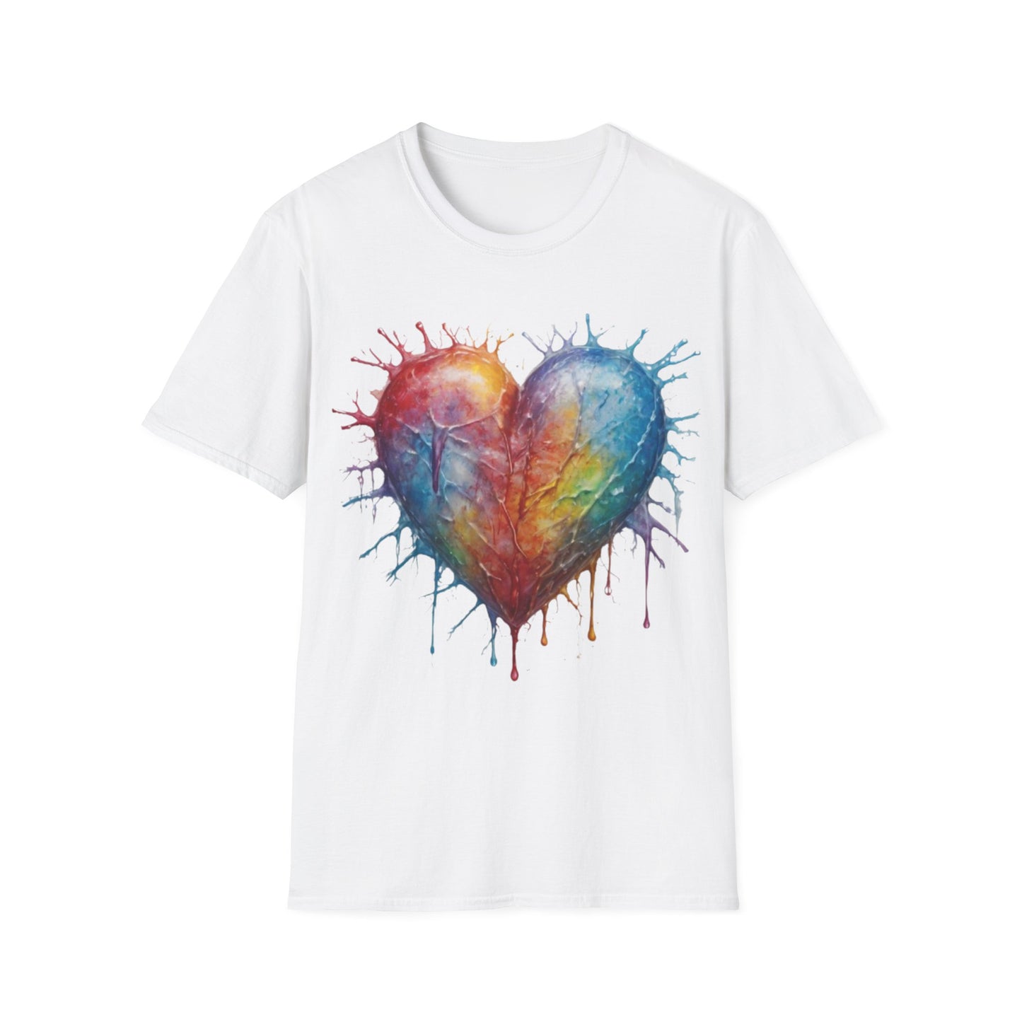 Colourful Messy Frozen Love Heart - Unisex T-Shirt