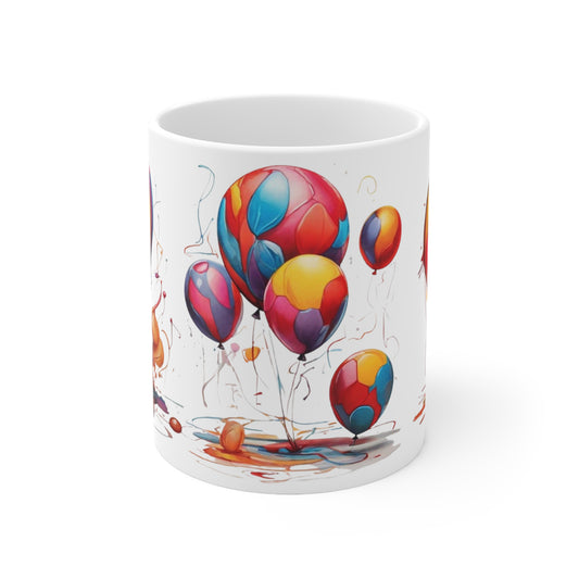 Colourful Balloons Mug - Ceramic Coffee Mug 11oz